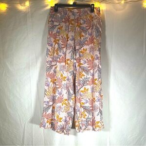Nicole Miller NY 100% Linen‎ Pant Women’s Medium Patterned Wide Leg